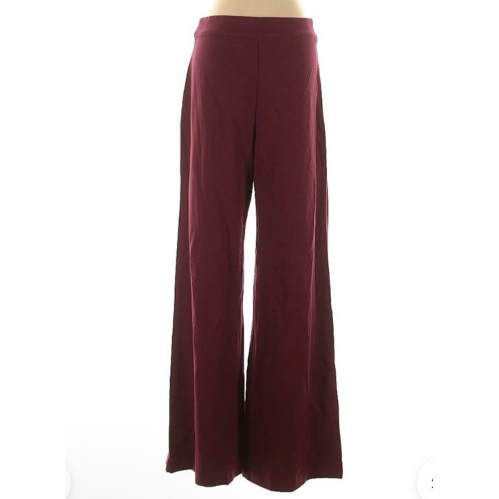 Chloe Kristyn Women Size Large High‎ Rise Pull On Designer Pants Burgundy